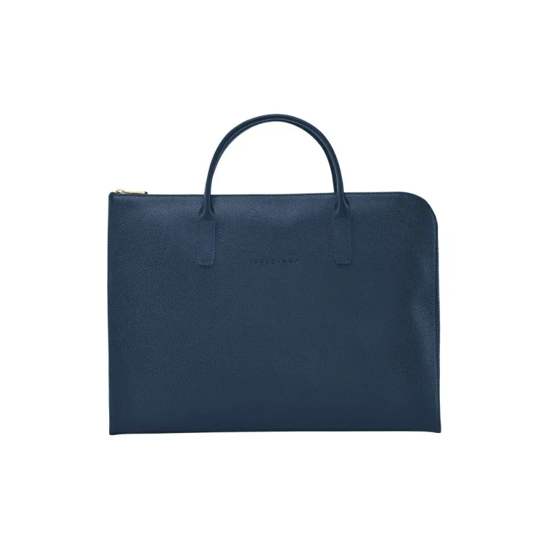 LONGCHAMP Le Foulonné Cow Leather Handbags Briefcases Small Size Men's Navy-0