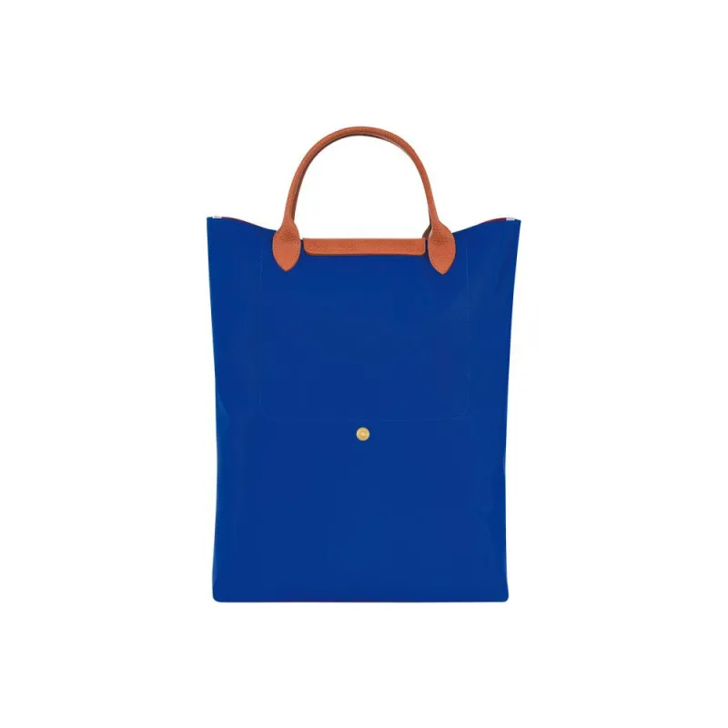 LONGCHAMP Le Pliage Canvas With Leather Trim Tote Bag Shopping Bag Handbag Women's Red & Blue-2