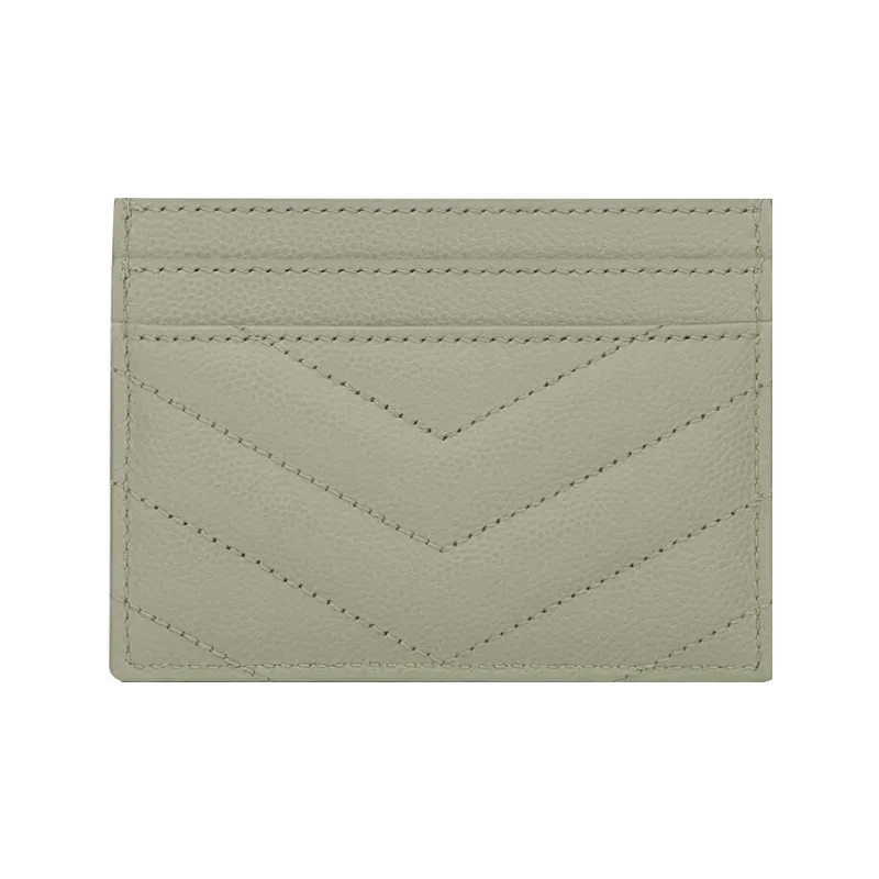 SAINT LAURENT CASSANDRE Cow Leather Card Holder Women's Mint Green-1