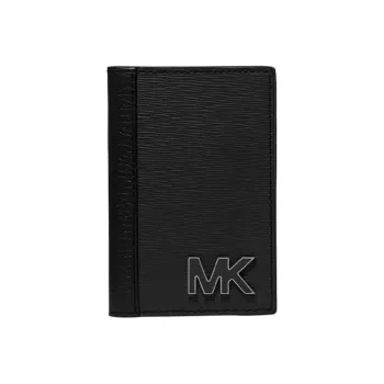 MICHAEL KORS Hudson Leather, Cow Leather Card Holder Medium Size Men's Black