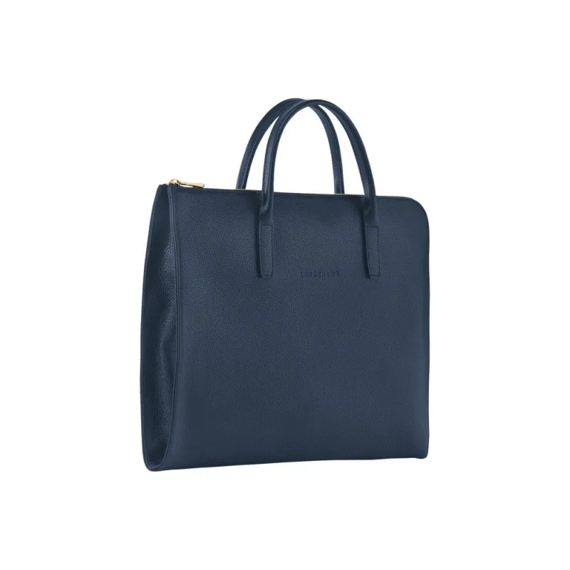 LONGCHAMP Le Foulonné Cow Leather Handbags Briefcases Small Size Men's Navy-2