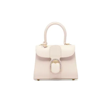 Delvau Brillant Smooth Calf Leather One Shoulder Handbag Crossbody Bag Mini Women's Pink