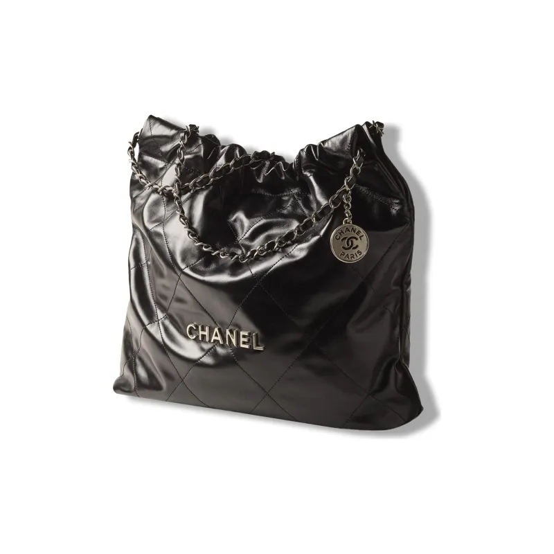 CHANEL 22Bag Cow Leather Tote Bag, Shopping Bag, Crossbody Bag, Shoulder Bag Medium Size Women's Black-1
