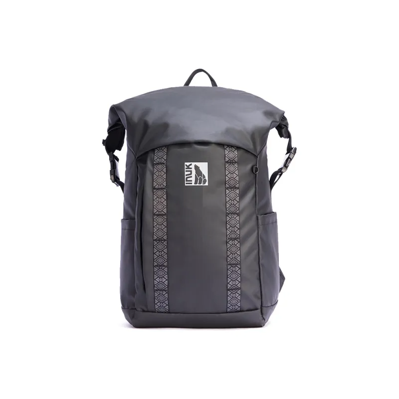 INUK Polyester Backpack Regular Unisex Extreme Night Black/Black Forest Green/Elephant Gray Mountain-1