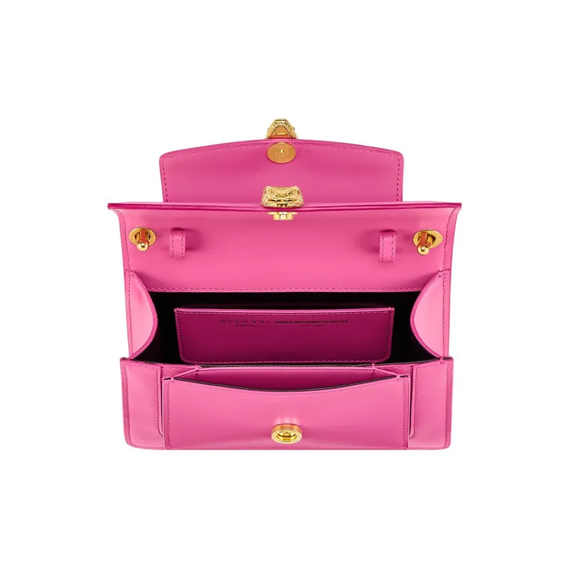 BVLGARI Cow Leather Handbag Small Size Women's-3
