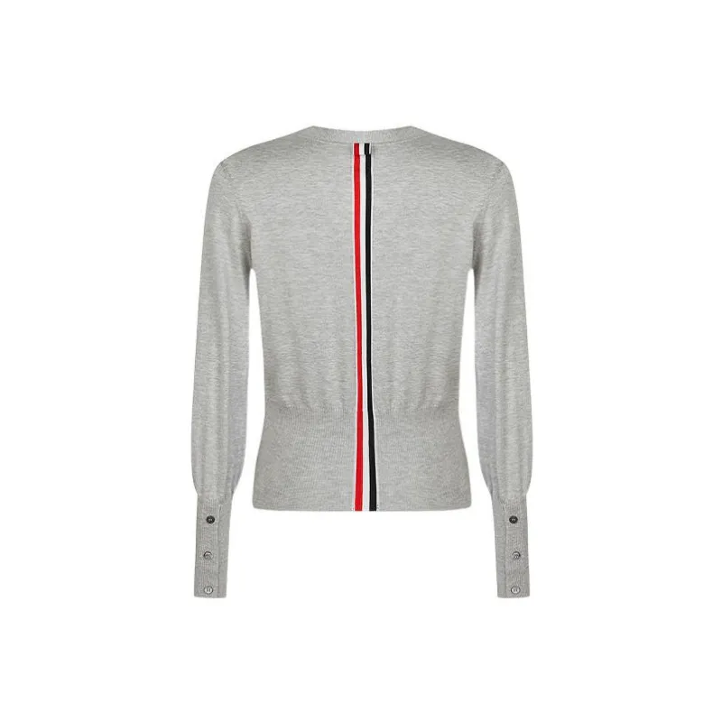 THOM BROWNE Back Striped V Neck Cardigan-1