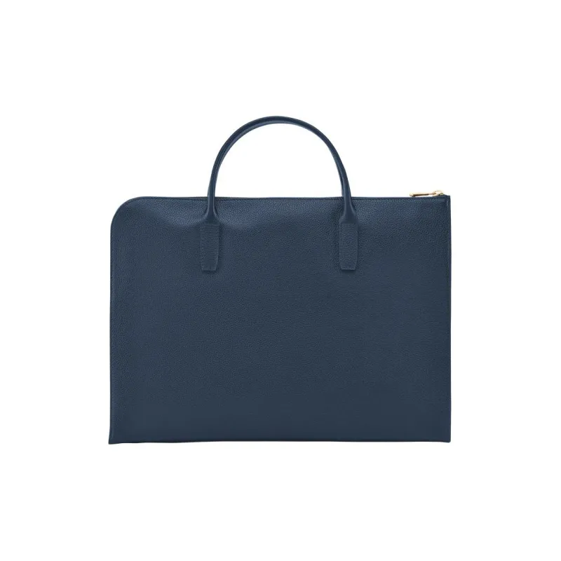 LONGCHAMP Le Foulonné Cow Leather Handbags Briefcases Small Size Men's Navy-1