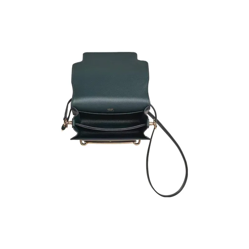 HERMES Roulis Evercolor Calfskin Pig Nose Bag Shoulder Bag Crossbody Bag Mini Women's V0 Vert Rousseau Rousseau Green-3