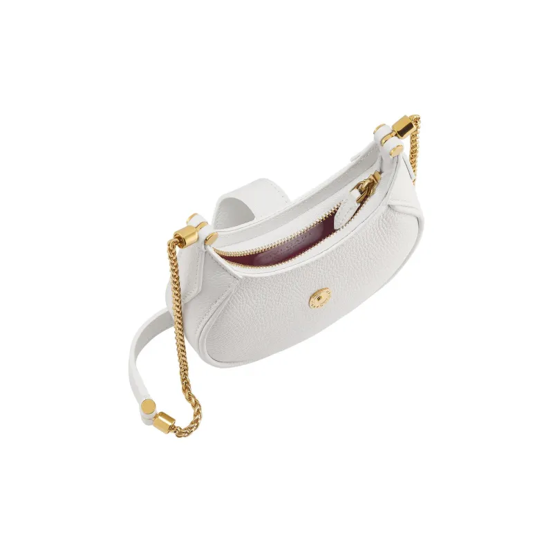 BVLGARI Serpenti Ellipse Calfskin Shoulder Bag Crossbody Bag Mini Women's White-1