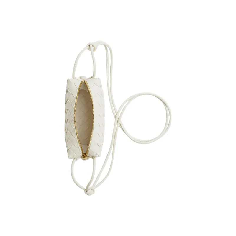 Bottega Veneta LOOP Leather Camera Bag Storage Bag Handheld Shoulder Bag Mini Women's White-2