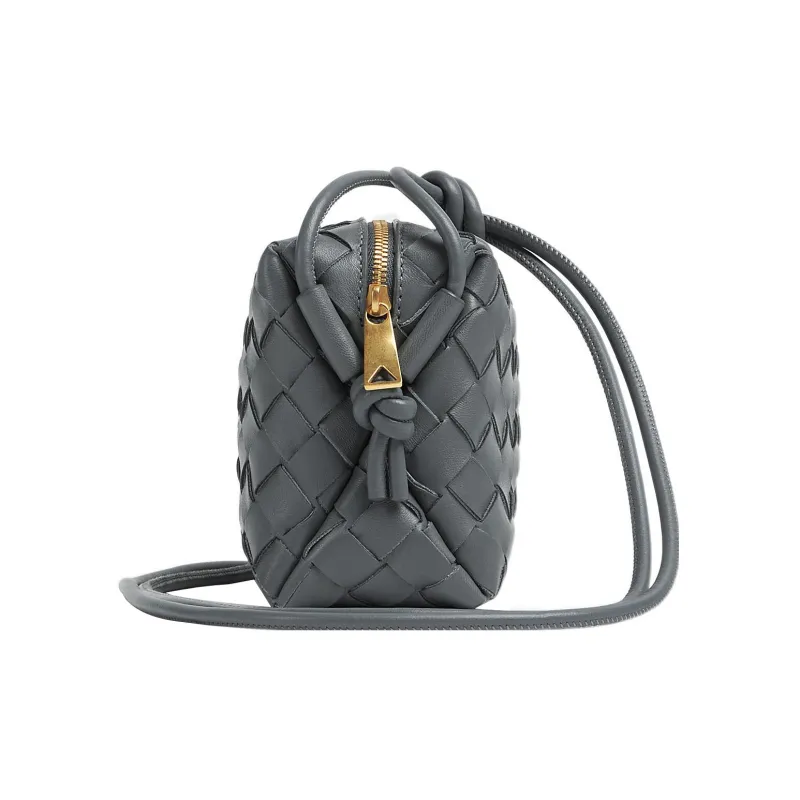 Bottega Veneta LOOP Sheepskin Camera Bag Storage Bag Handheld Shoulder Bag Mini Women's Lightning Gray-1