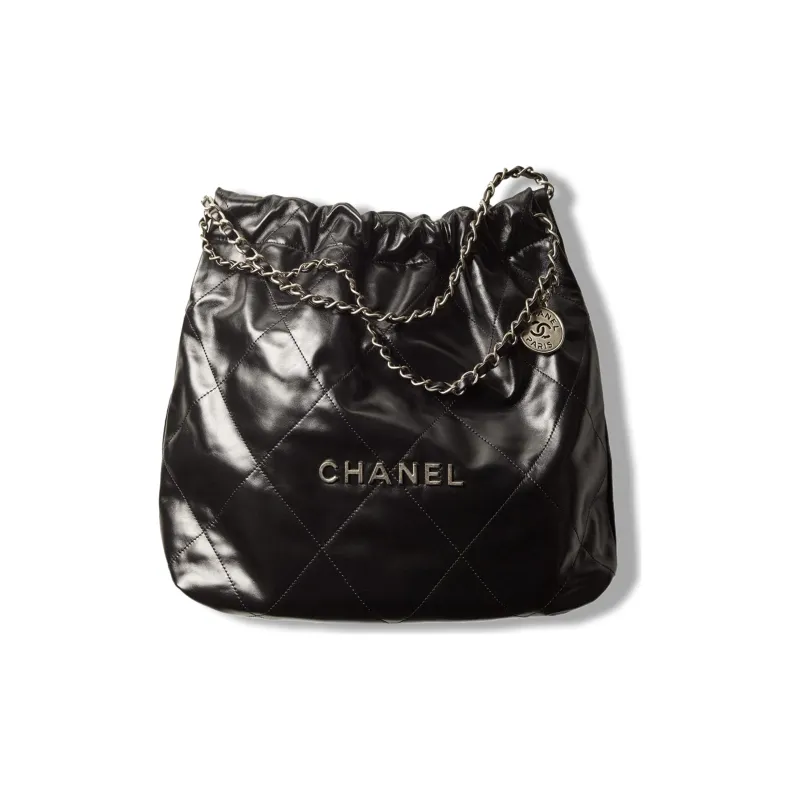 CHANEL 22Bag Cow Leather Tote Bag, Shopping Bag, Crossbody Bag, Shoulder Bag Medium Size Women's Black-0