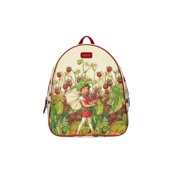 GUCCI Canvas Kids' Backpacks Kids' White/Green/Multicolor