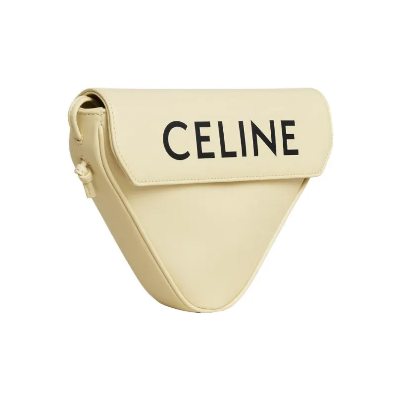 CELINE Smooth Cow Leather Shoulder Bag Crossbody Bag Men's Light Yellow-2
