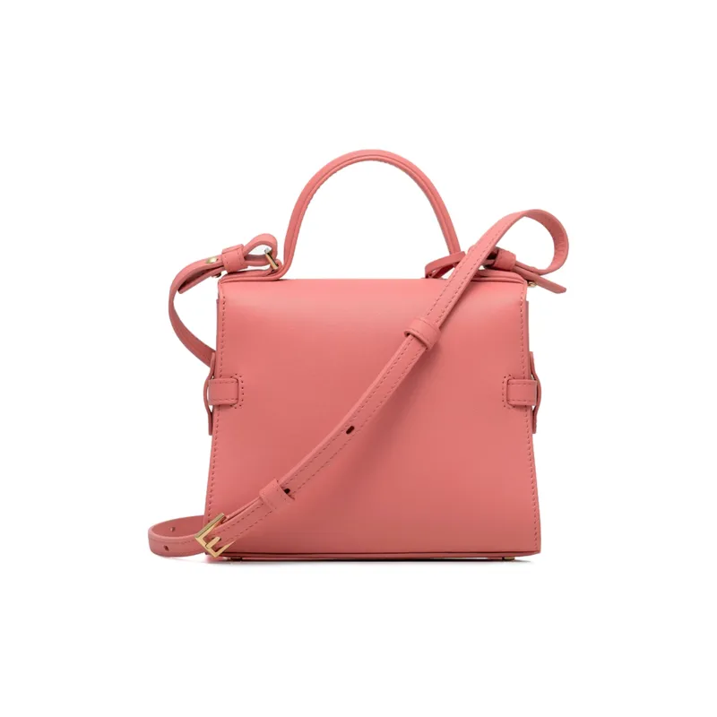 Delvau Tempête Calfskin Shoulder Bag Crossbody Bag Handbag Small Size Women's Pink-2