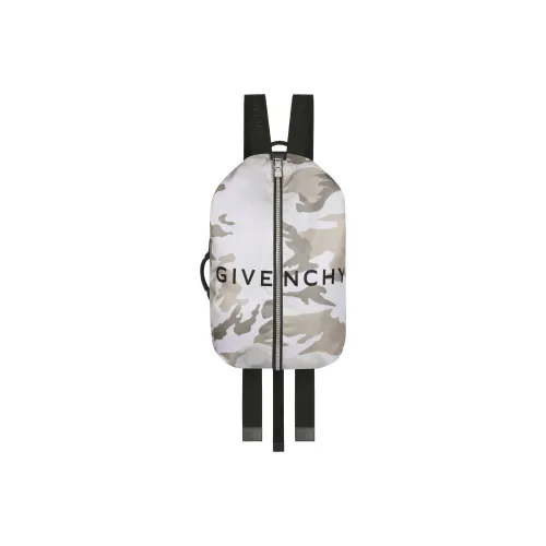 GIVENCHY G Zip Cow Leather Backpack Men's Beige/Brown