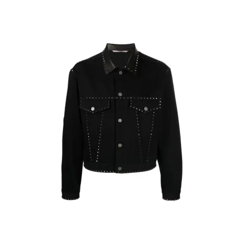 Valentino Denim Jackets Men Black