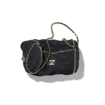 CHANEL Coco Woolen Shoulder Bag, Crossbody Bag Women's Black
