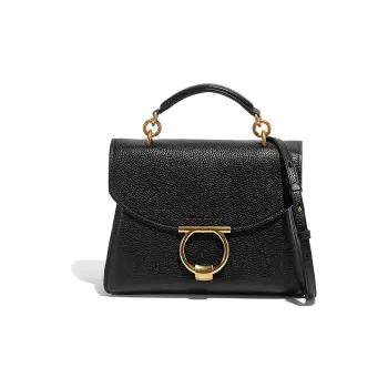 FERRAGAMO Cow Leather One Shoulder Handbag Regular Women's Black