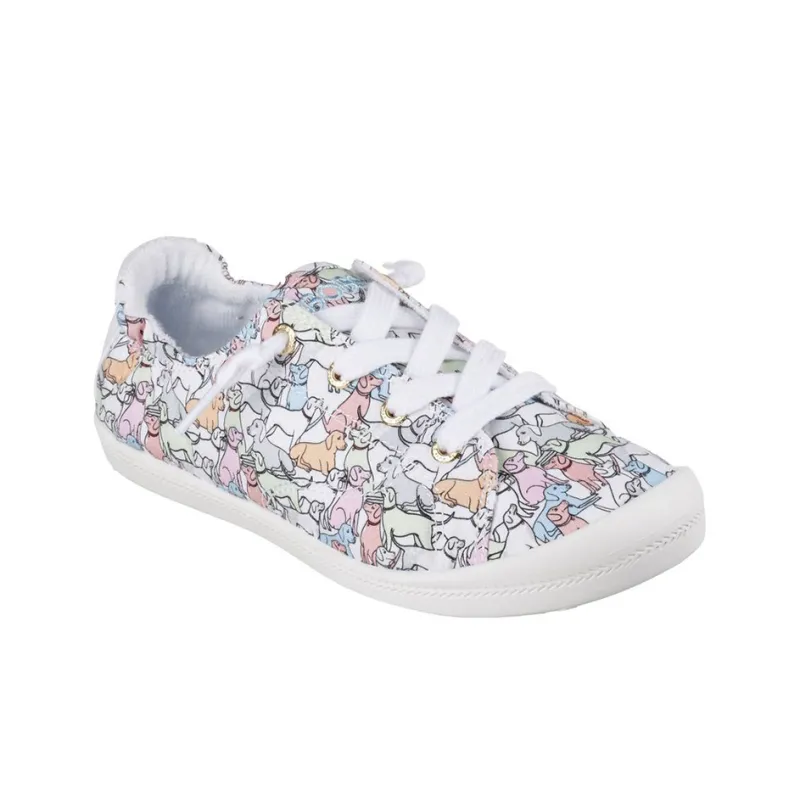 Skechers BEACH BINGO -Under Coverage Warm Slip-Resistant Low-Top Skateboard Shoes Women's White-2