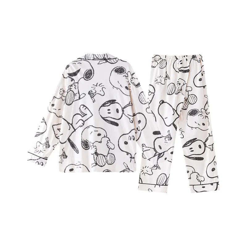 GUKOO x SNOOPY Pajama Set Women's Pearl White-1