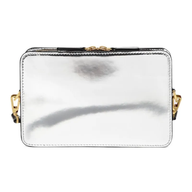 FANSIZHE VERSACE Leather Messenger Bag Shoulder Bag Crossbody Bag Clutch Men's Silver-2