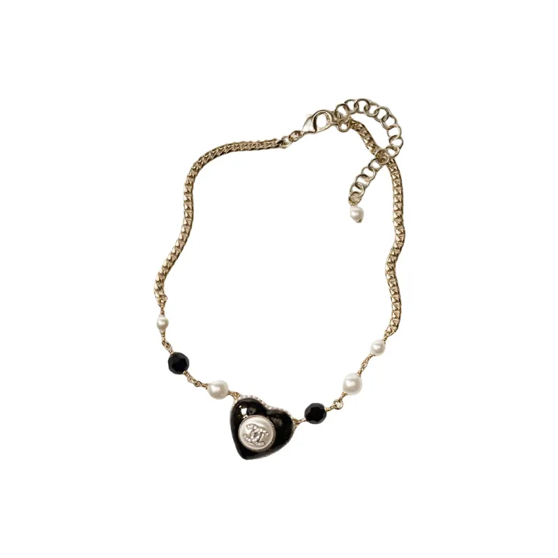 CHANEL Necklaces Women's Black/Gold-1