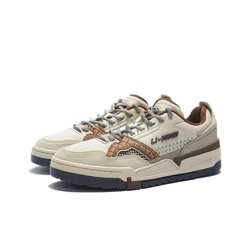 LiNing 001 BTC SP Slip-Resistant Cushioning Wear-Resistant Low-Top Skateboard Shoes Men's Brown-2