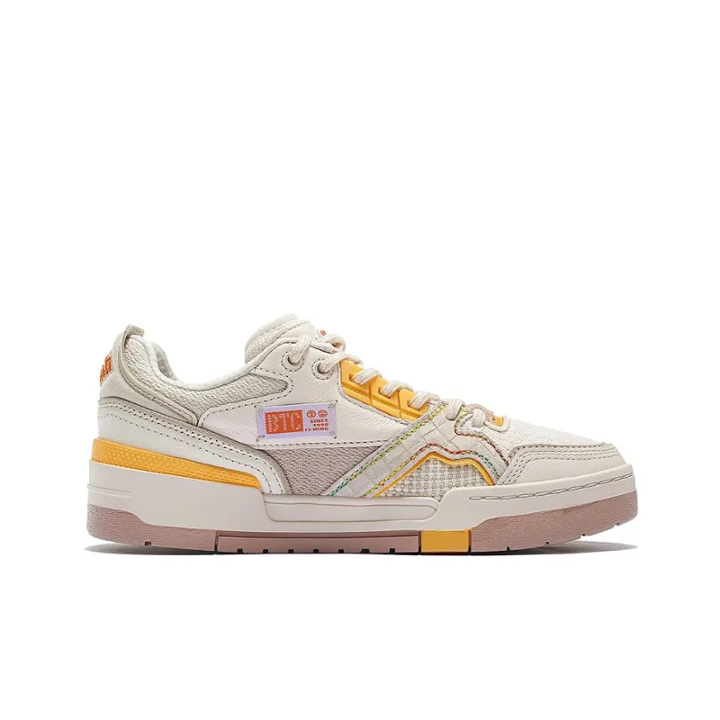 LiNing 001 BTC SP Slip-Resistant Cushioning Wear-Resistant Low-Top Skateboard Shoes Women's Gray-1