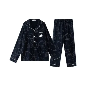 GUKOO x SNOOPY Pajama Set Men's Black