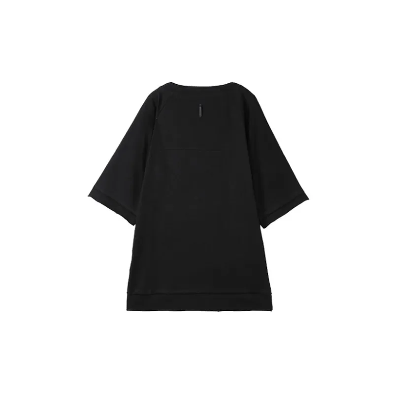NORVINCY Breathable Solid Color 100% Cotton Elbow Length Sleeved T Shirt Unisex-1