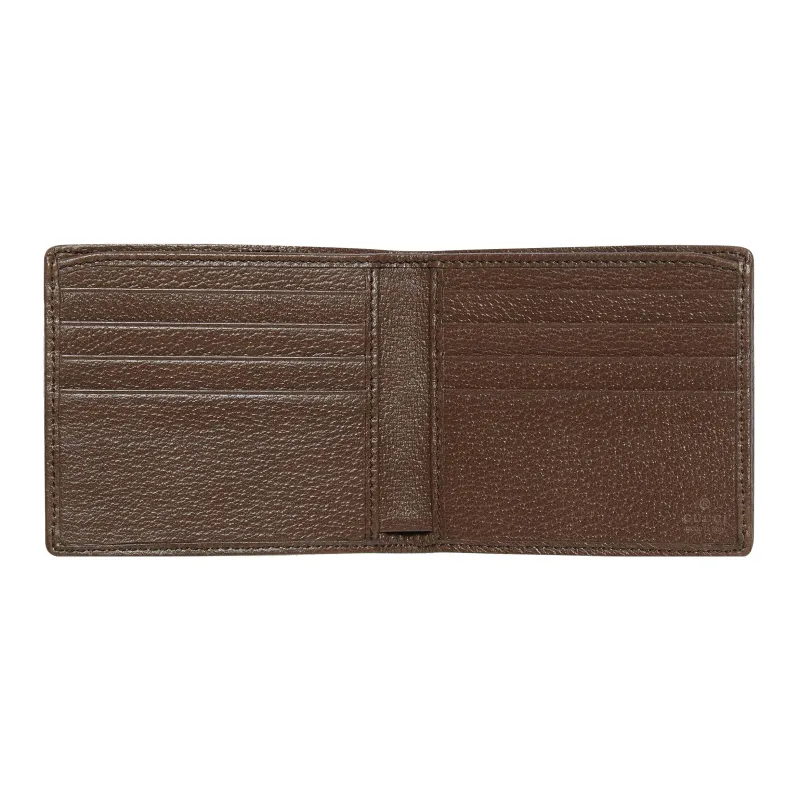 GUCCI Canvas With Leather Binding Canvas Bag Wallets Extra Large Men's Camel/Ebony-4