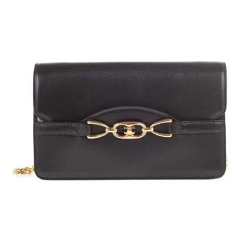 CELINE Triumph Gate Triomphe Leather Crossbody Bag Shoulder Bag Mini Women's Black