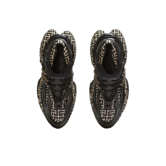 BALMAIN Unicorn Low 'Ivory Black Monogram'-3