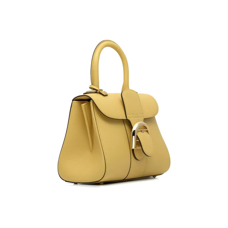 Delvau Brillant Calfskin Shoulder Bag Crossbody Bag Handbags Mini Women's Yellow-1