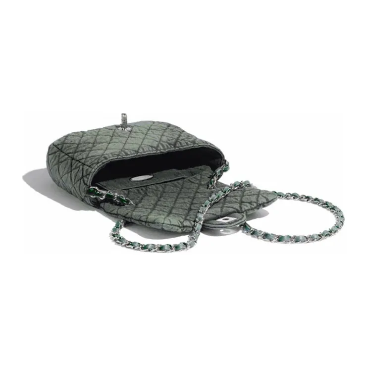 CHANEL Denim Trim Mini Square Flap Bag, Crossbody Bag Women's Jasper-2