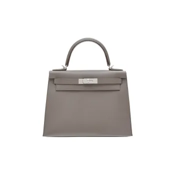 HERMES Kelly Epsom Leather Kelly Bag Handbags Women's Gray Tin Gray