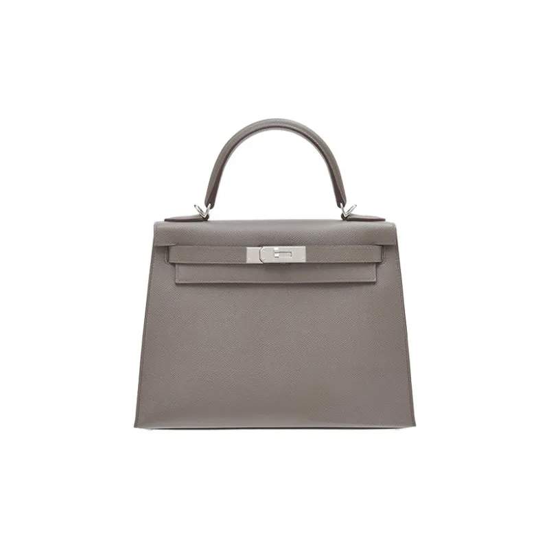 HERMES Kelly Epsom Leather Kelly Bag Handbags Women's Gray Tin Gray-0