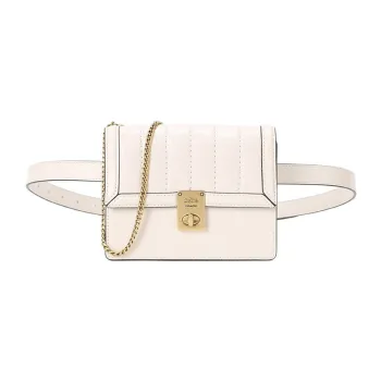 COACH Hutton Leather Small Square Bag Fanny Pack Shoulder Bag Crossbody Bag Mini Women's White
