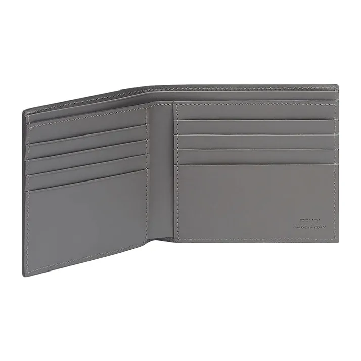 FENDI Calfskin Wallet Men's Gray-2
