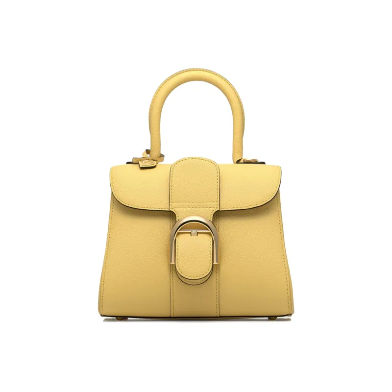 Delvau Brillant Calfskin Shoulder Bag Crossbody Bag Handbags Mini Women's Yellow-0