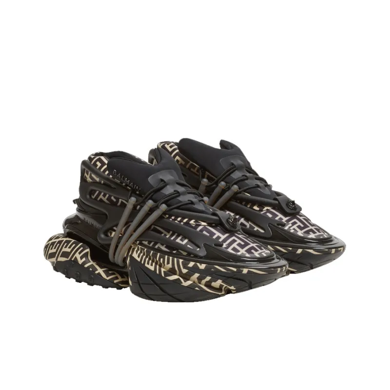 BALMAIN Unicorn Low 'Ivory Black Monogram'-2