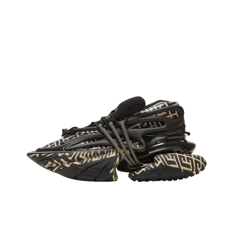 BALMAIN Unicorn Low 'Ivory Black Monogram'-0