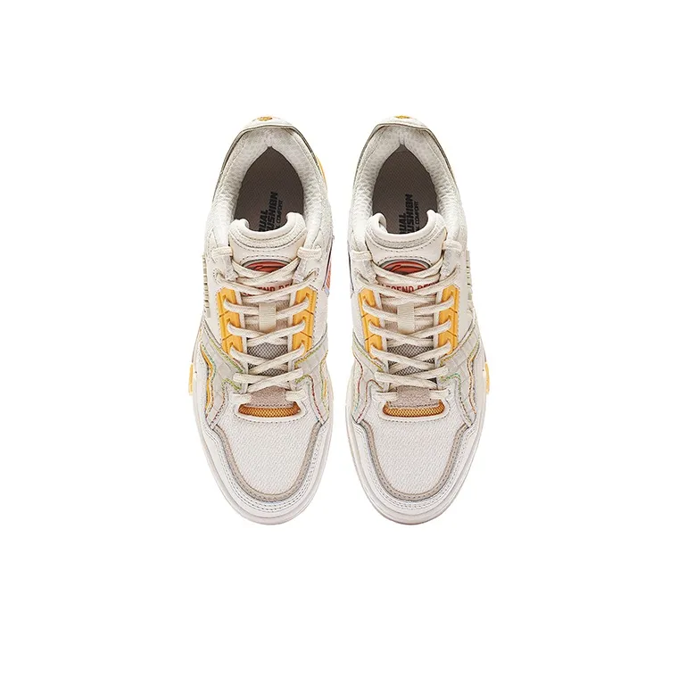 LiNing 001 BTC SP Slip-Resistant Cushioning Wear-Resistant Low-Top Skateboard Shoes Women's Gray-3
