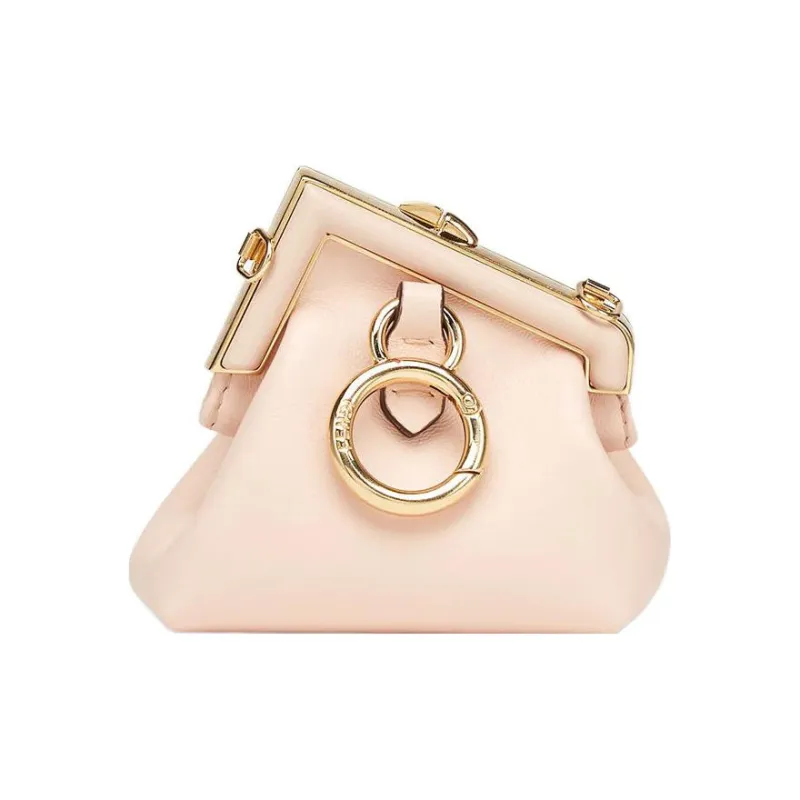 FENDI Fendi First Sheepskin Shoulder Bag Crossbody Bag Extra Mini Women's Light Pink Red-2