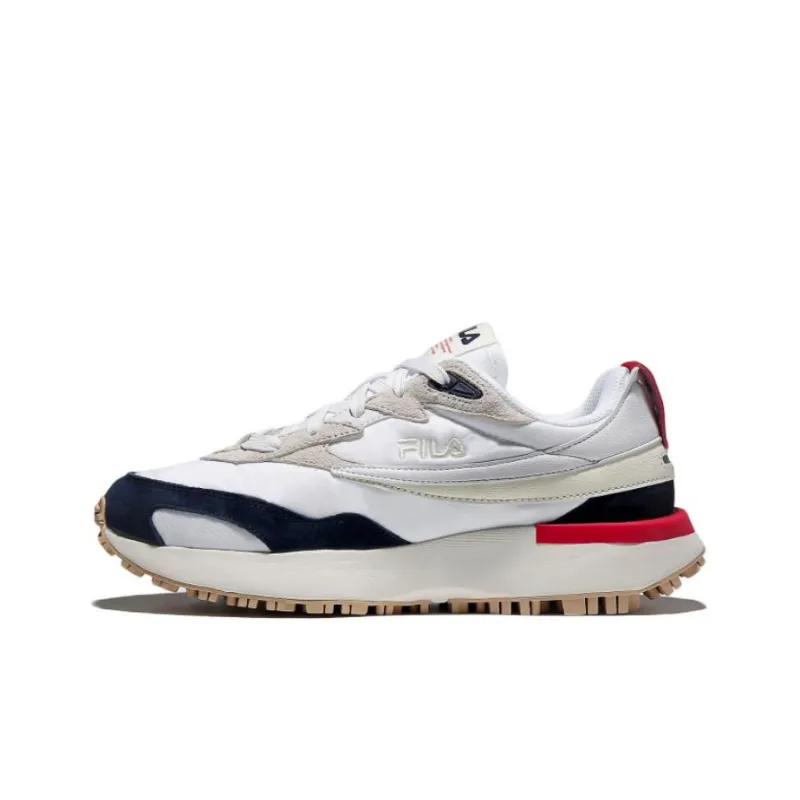 FILA Zagato Cushioned Slip Resistant Abrasion Resistant Low Top Casual Shoes Unisex White Blue Red Korean Style-0