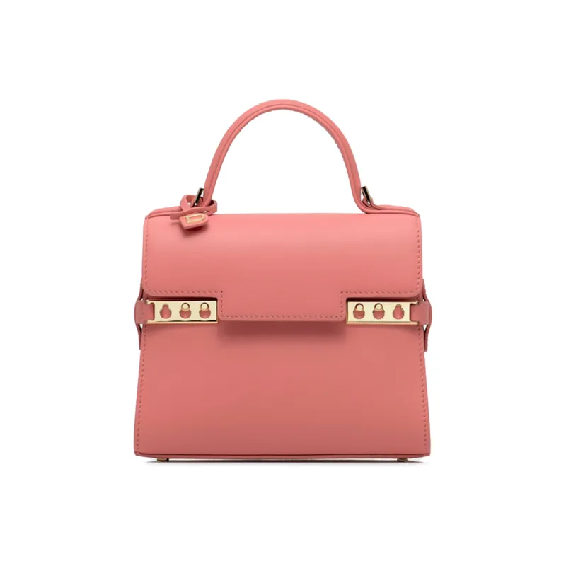 Delvau Tempête Calfskin Shoulder Bag Crossbody Bag Handbag Small Size Women's Pink-0