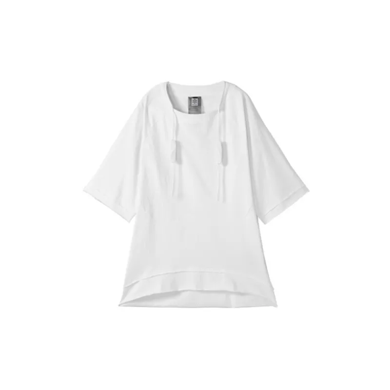 NORVINCY Breathable Solid Color 100% Cotton Elbow Length Sleeved T Shirt Unisex-5