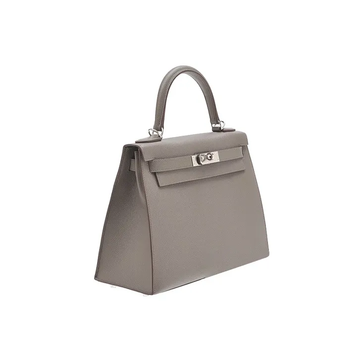 HERMES Kelly Epsom Leather Kelly Bag Handbags Women's Gray Tin Gray-1
