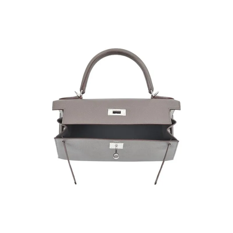 HERMES Kelly Epsom Leather Kelly Bag Handbags Women's Gray Tin Gray-3